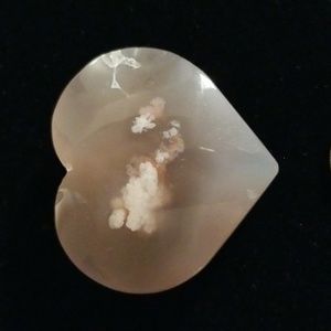 Flower Agate Heart Palm Stone